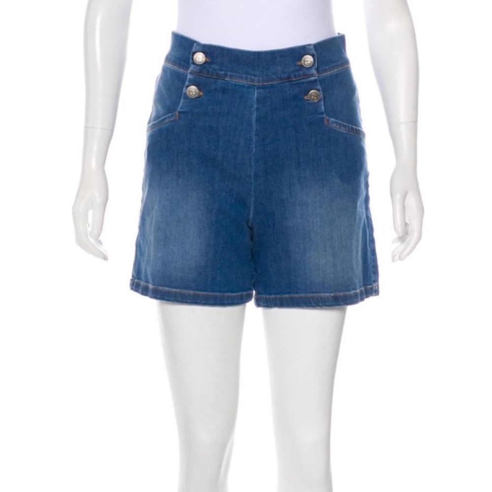 Bonpoint High Rise Denim Sailor Shorts Size XS